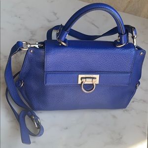 Salvatore Ferragamo Sofia Satchel Pebbled Leather